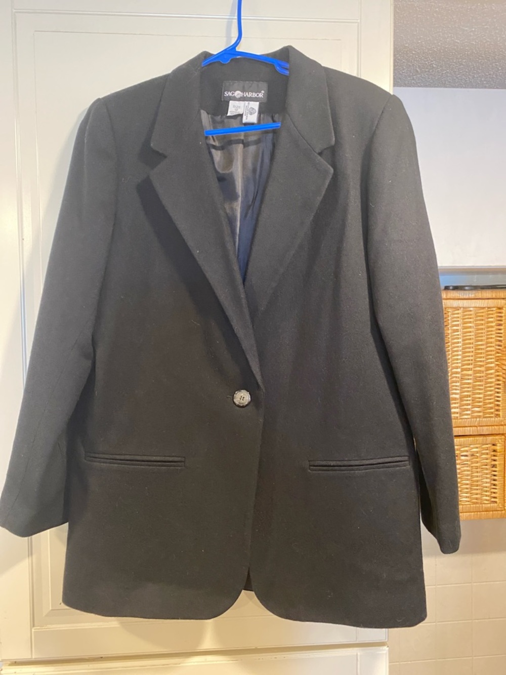 Sag harbor Black Wool-Blend Women's Blazer Coat size 12 4:18